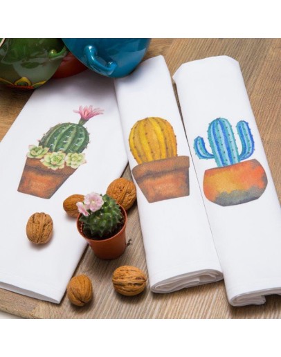 Borea: Ποτηρόπανα, σετ 3 τεμ., Cacti