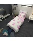 Salonica: Σετ σεντόνια μονά με λάστιχο, σχ. Έλσα ροζ