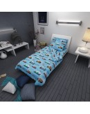 Salonica: Σετ σεντόνια μονά με λάστιχο, σχ. Formula 1