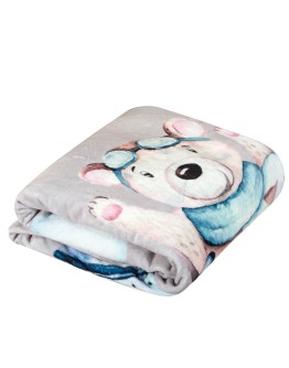 GREENWICH POLO CLUB ΚΟΥΒΕΡΤΑ FLEECE ΑΓΚΑΛΙΑΣ ESSENTIAL 8851 BLUE, GREY