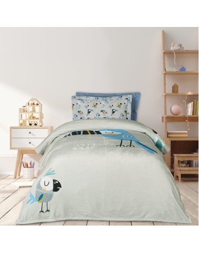 DAS KIDS ΚΟΥΒΕΡΤΑ FLEECE 160Χ220 4914 BLUE, GREY, MINT