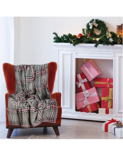 DAS HOME ΚΟΥΒΕΡΤΑ FLEECE 130Χ170 1362 GREY, RED