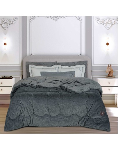 GREENWICH POLO CLUB ΚΟΥΒΕΡΤΟΠΑΠΛΩΜΑ RABBIT FAUX FUR KING ESSENTIAL 3954 GREY