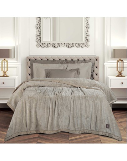 GREENWICH POLO CLUB ΚΟΥΒΕΡΤΑ VELOUR KING ESSENTIAL 3972 TAUPE