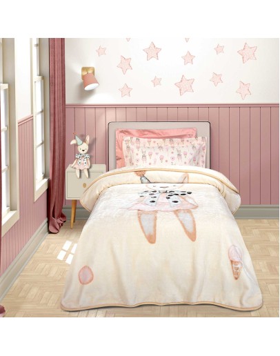 GREENWICH POLO CLUB ΚΟΥΒΕΡΤΑ VELOUR JUNIOR ESSENTIAL 8859 CREAM