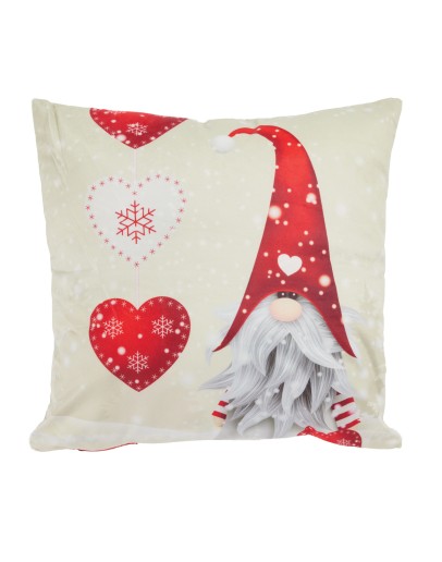 DAS HOME CHRISTMAS ΜΑΞΙΛΑΡΙ ΦΙΓΟΥΡΑΣ 45X45 0855 IVORY, RED