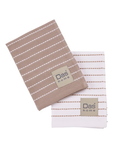DAS HOME ΣΕΤ ΠΟΤΗΡΟΠΑΝΑ 2ΤΜΧ 30Χ50 0825 TAUPE, WHITE