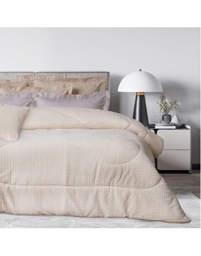 DAS HOME ΚΟΥΒΕΡΤΟΠΑΠΛΩΜΑ SHERPA ΥΠΕΡΔΙΠΛΟ 1366 ECRU