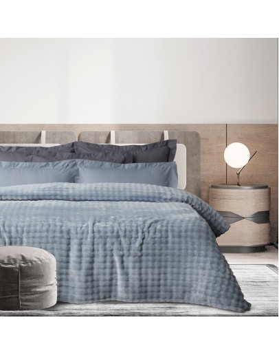 DAS HOME ΚΟΥΒΕΡΤΑ BUBBLE FLEECE 220Χ240 1371 LIGHT BLUE