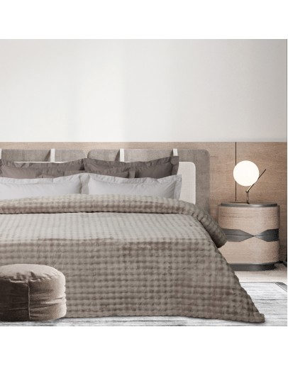 DAS HOME ΚΟΥΒΕΡΤΑ BUBBLE FLEECE 240Χ260 1370 TAUPE