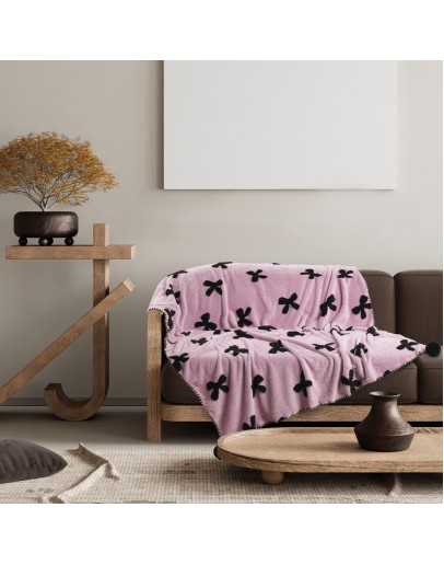 DAS HOME ΚΟΥΒΕΡΤΑ ΚΑΝΑΠΕ JACQUARD FLEECE 1381 LILAC