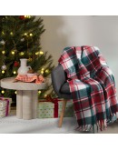 DAS HOME ΚΟΥΒΕΡΤΑ ΚΑΝΑΠΕ FAUX MOHAIR 1378 GRΕΕN, RED