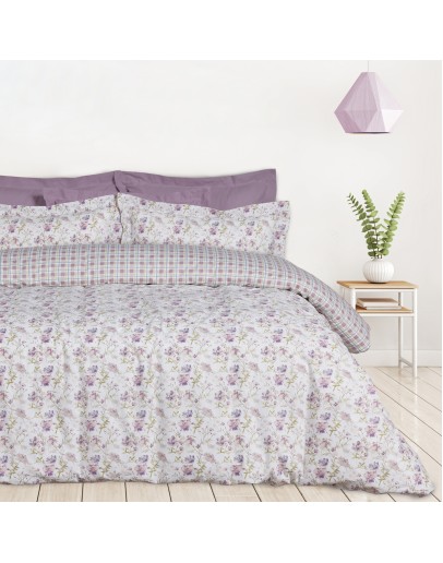 DAS HOME ΣΕΤ ΣΕΝΤΟΝΙΑ ΜΟΝΑ HAPPY 9675 IVORY, LILAC