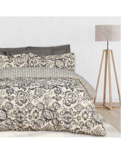 DAS HOME ΣΕΤ ΣΕΝΤΟΝΙΑ ΜΟΝΑ HAPPY 9677 BLACK, TAUPE