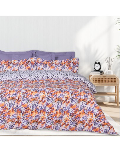DAS HOME ΣΕΤ ΣΕΝΤΟΝΙΑ ΜΟΝΑ ΜΕ ΛΑΣΤΙΧΟ CASUAL 5430 ORANGE, PURPLE