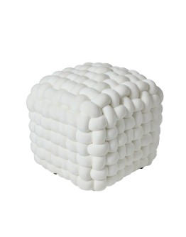 DAS HOME ΔΙΑΚΟΣΜΗΤΙΚΟ ΠΟΥΦ 43Χ43Χ40 2275 WHITE