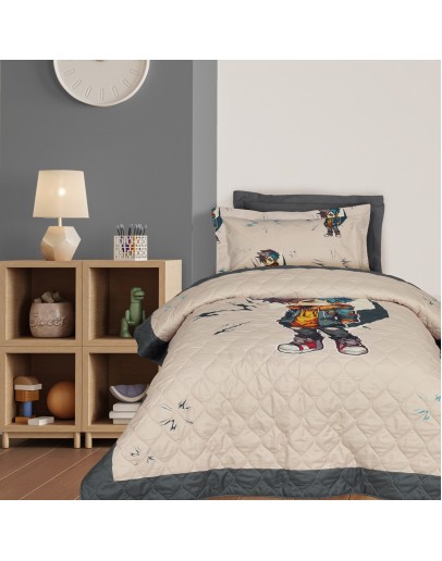 DAS KIDS ΚΟΥΒΕΡΛΙ ΜΟΝΟ 4939 BEIGE, GREY