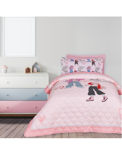 DAS KIDS ΚΟΥΒΕΡΛΙ ΜΟΝΟ 4940 GREY, PINK