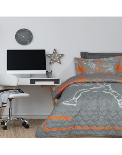 DAS KIDS ΚΟΥΒΕΡΛΙ ΜΟΝΟ 4941 GREY, ORANGE