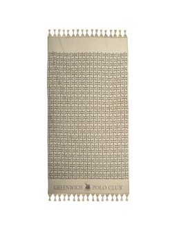 GREENWICH POLO CLUB PAREO FOUTA 90Χ170 4057 BEIGE, BLACK