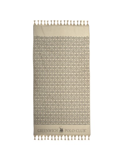 GREENWICH POLO CLUB PAREO FOUTA 90Χ170 4057 BEIGE, BLACK