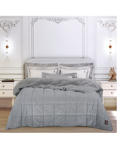 GREENWICH POLO CLUB ΚΟΥΒΕΡΤΟΠΑΠΛΩΜΑ ΥΠΕΡΔΙΠΛΟ SHERPA 3480 GREY