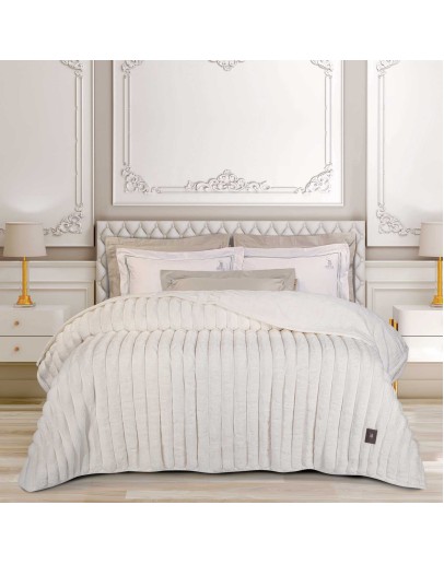 GREENWICH POLO CLUB ΚΟΥΒΕΡΤΑ FAUX FUR ΥΠΕΡΔΙΠΛΗ PREMIUM 3477 WHITE