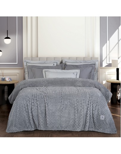 GREENWICH POLO CLUB ΚΟΥΒΕΡΤΑ FLEECE ΥΠΕΡΔΙΠΛH 3476 GREY