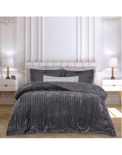 GREENWICH POLO CLUB ΚΟΥΒΕΡΤΑ FLEECE ΥΠΕΡΔΙΠΛH 3486 GREY