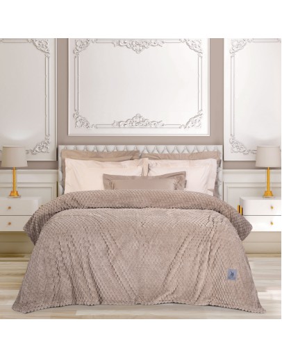 GREENWICH POLO CLUB ΚΟΥΒΕΡΤΑ FLEECE ΥΠΕΡΔΙΠΛH 3475 TAUPE