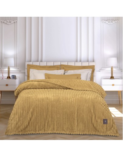 GREENWICH POLO CLUB ΚΟΥΒΕΡΤΑ FLEECE 160X220 ESSENTIAL 3488 OCHRE