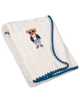 GREENWICH POLO CLUB ΚΟΥΒΕΡΤΑ VELOUR ΑΓΚΑΛΙΑΣ ESSENTIAL 8838 BLUE, IVORY