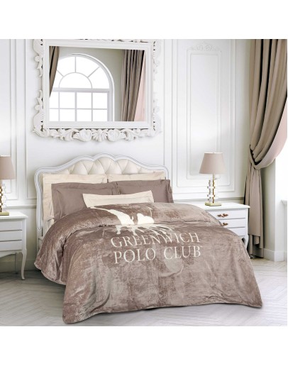 GREENWICH POLO CLUB ΚΟΥΒΕΡΤΑ FLEECE ΥΠΕΡΔΙΠΛH 3490 TAUPE