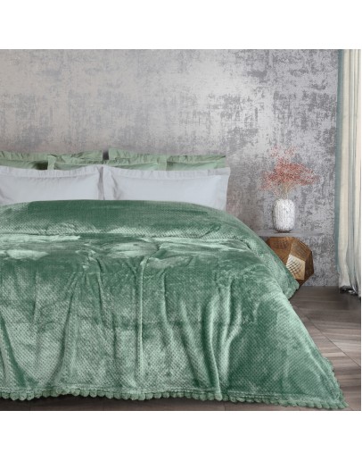 DAS HOME ΚΟΥΒΕΡΤΑ FLEECE 220Χ240 1184 DARK MINT