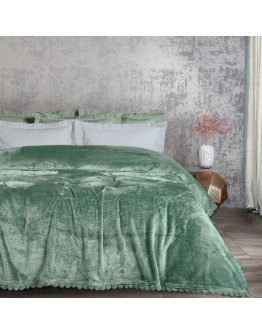 DAS HOME ΚΟΥΒΕΡΤΑ FLEECE 160Χ220 1184 DARK MINT