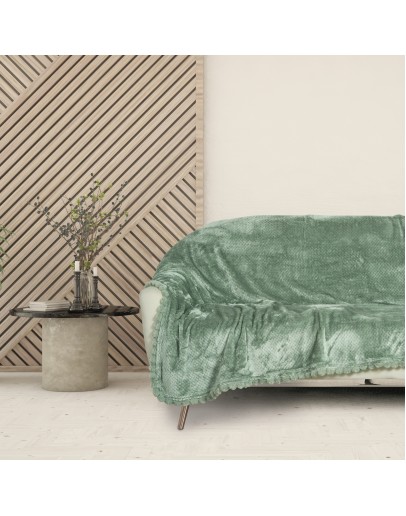 DAS HOME ΚΟΥΒΕΡΤΑ FLEECE 130Χ170 1184 DARK MINT