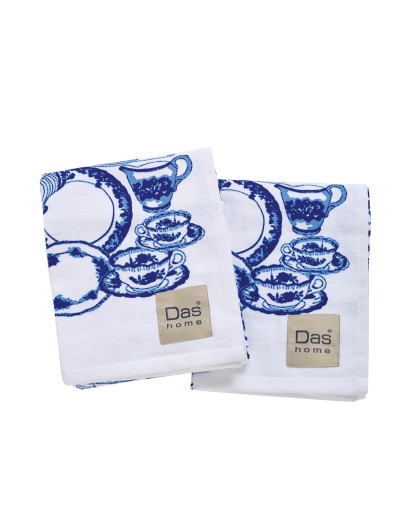 DAS HOME ΣΕΤ ΠΟΤΗΡΟΠΑΝΑ 2ΤΜΧ 40Χ60 0738 BLUE, WHITE