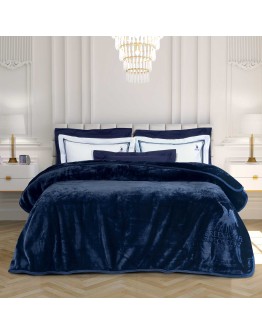 GREENWICH POLO CLUB ΚΟΥΒΕΡΤΑ VELOUR ΥΠΕΡΔΙΠΛH ESSENTIAL 3439 ΜΠΛΕ