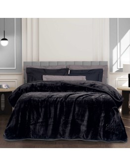 GREENWICH POLO CLUB ΚΟΥΒΕΡΤΑ VELOUR ΥΠΕΡΔΙΠΛH ESSENTIAL 3440 ΜΑΥΡΟ