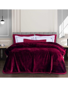 GREENWICH POLO CLUB ΚΟΥΒΕΡΤΑ VELOUR ΥΠΕΡΔΙΠΛH ESSENTIAL 3438 ΜΠΟΡΝΤΩ