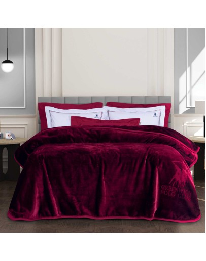 GREENWICH POLO CLUB ΚΟΥΒΕΡΤΑ VELOUR ΥΠΕΡΔΙΠΛH ESSENTIAL 3438 ΜΠΟΡΝΤΩ