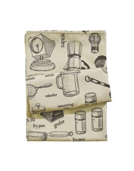 DAS HOME ΤΡΑΠΕΖΟΜΑΝΤΗΛΟ 140Χ180 0721 ΚΡΕΜ, ΜΑΥΡΟ