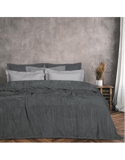 DAS HOME ΚΟΥΒΕΡΤΑ VELOUR MONH 1343 ΓΡΑΦΙΤΗΣ