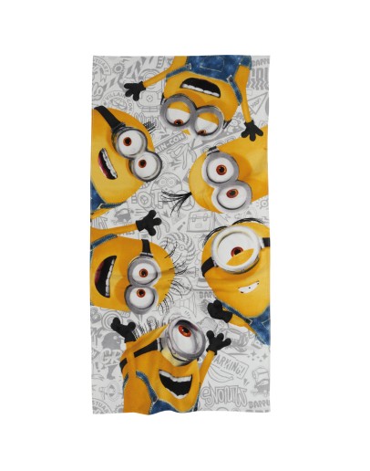 ΠΕΤΣΕΤΑ ΘΑΛΑΣΣΗΣ MINIONS 70Χ140 5866 ΓΚΡΙ, ΚΙΤΡΙΝΟ