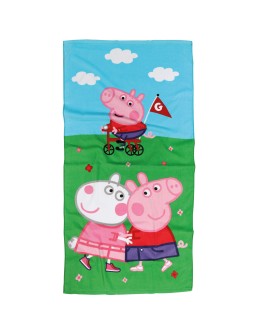ΠΕΤΣΕΤΑ ΘΑΛΑΣΣΗΣ PEPPA PIG 70Χ140 5863 ΜΠΛΕ, ΠΡΑΣΙΝΟ, ΡΟΖ