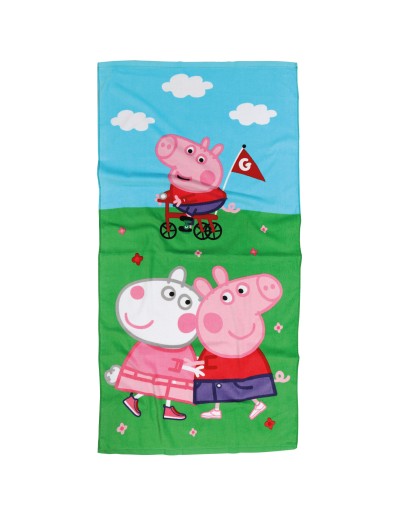 ΠΕΤΣΕΤΑ ΘΑΛΑΣΣΗΣ PEPPA PIG 70Χ140 5863 ΜΠΛΕ, ΠΡΑΣΙΝΟ, ΡΟΖ