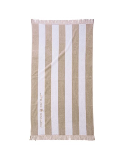 GREENWICH POLO CLUB ΠΕΤΣΕΤΑ ΘΑΛΑΣΣΗΣ 90Χ170 3729 TAUPE, WHITE