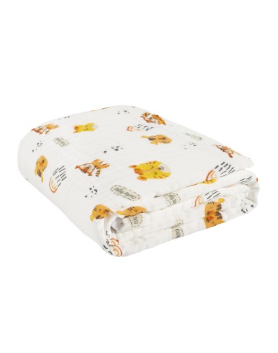 DAS BABY ΚΟΥΒΕΡΤΑ-ΜΟΥΣΕΛΙΝΑ ΚΟΥΝΙΑΣ RELAX 6622 ΛΕΥΚΟ, ΠΟΡΤΟΚΑΛΙ