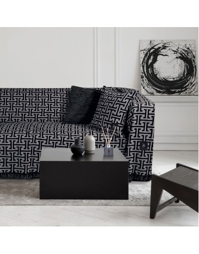 GREENWICH POLO CLUB ΡΙΧΤΑΡΙ 180Χ250 ESSENTIAL 3901 ΓΚΡΙ, ΜΑΥΡΟ