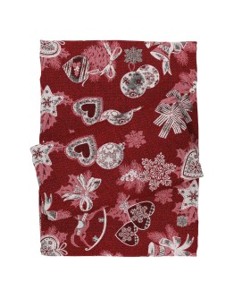 DAS HOME CHRISTMAS ΤΡΑΠΕΖΟΜΑΝΤΗΛΟ 140Χ180 0626 ΚΟΚΚΙΝΟ, ΜΠΕΖ